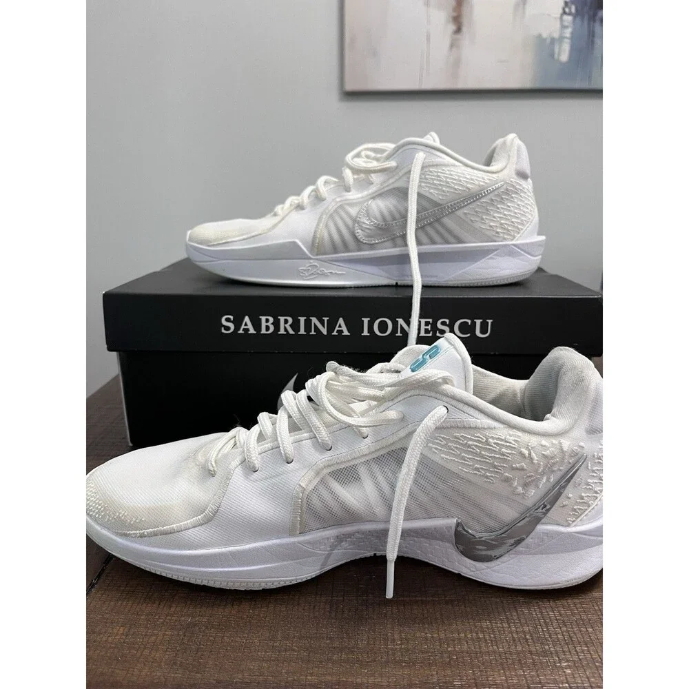 Nike Sabrina 2 White Noise FQ2174-101 Womens 11 Mens 9.5 Used W/ Box Basketball